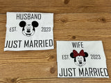 Just Married Mouse Couple
