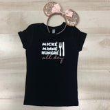 Micke' Minne' Hungre' All Day Food and Wine Kids Shirt